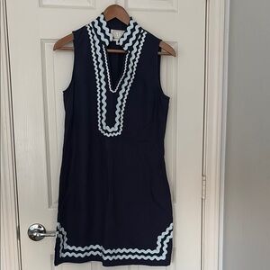 Sail to Sable STS navy blue linen dress